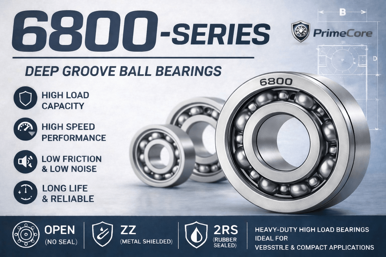 6800 Series Ball Bearings | Thin Section Bearings